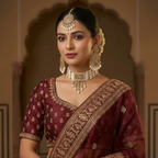 Luxury White & Champagne Gold Bridal Choker Jewellery Set