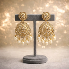 Luxury White & Champagne Gold Bridal Choker Jewellery Set